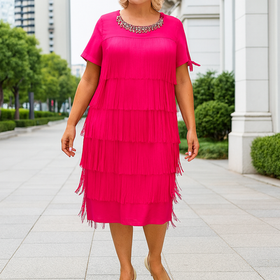 Ava™| Plus Size Elegant Pullover Dress