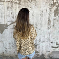 Olive Vintage-Style Printed Long Sleeve Shirt – Retro