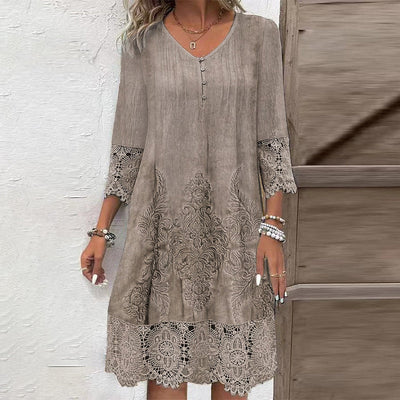 Quinn | Elegant Lace Dress with Half-Neckline