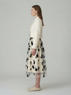 Double-Breasted Jacket and Mesh Dress Set - side view