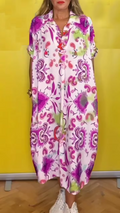 Women's Elegant Floral Dress – Cotton Blend
