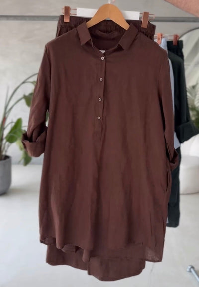 India | Cotton two-piece set with shirt and relaxed pants