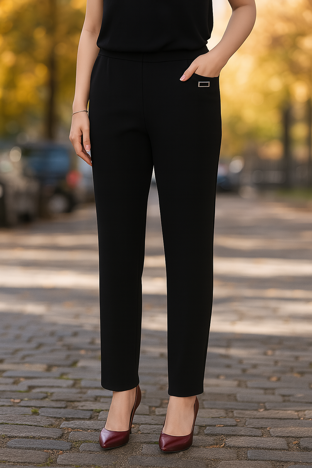 Colleen™ | Relaxed Fit Wrinkle-Free Cotton Pants