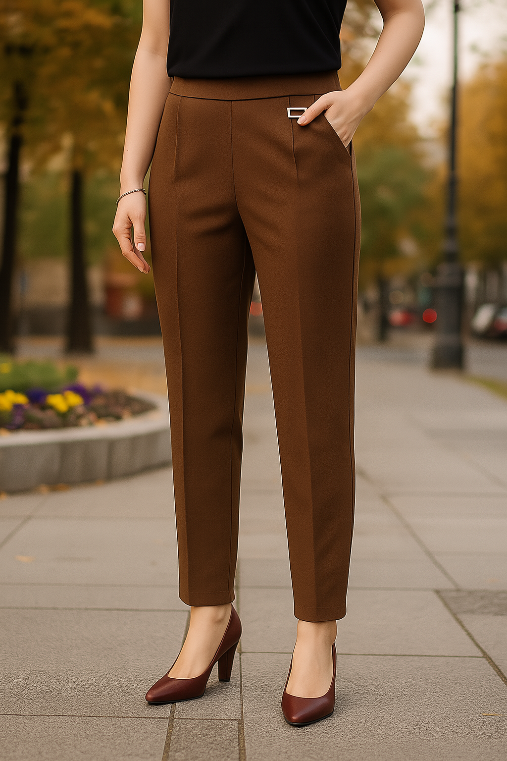 Colleen™ | Relaxed Fit Wrinkle-Free Cotton Pants