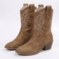 Women's Western Ankle Boots – Embroidered Pointed Toe