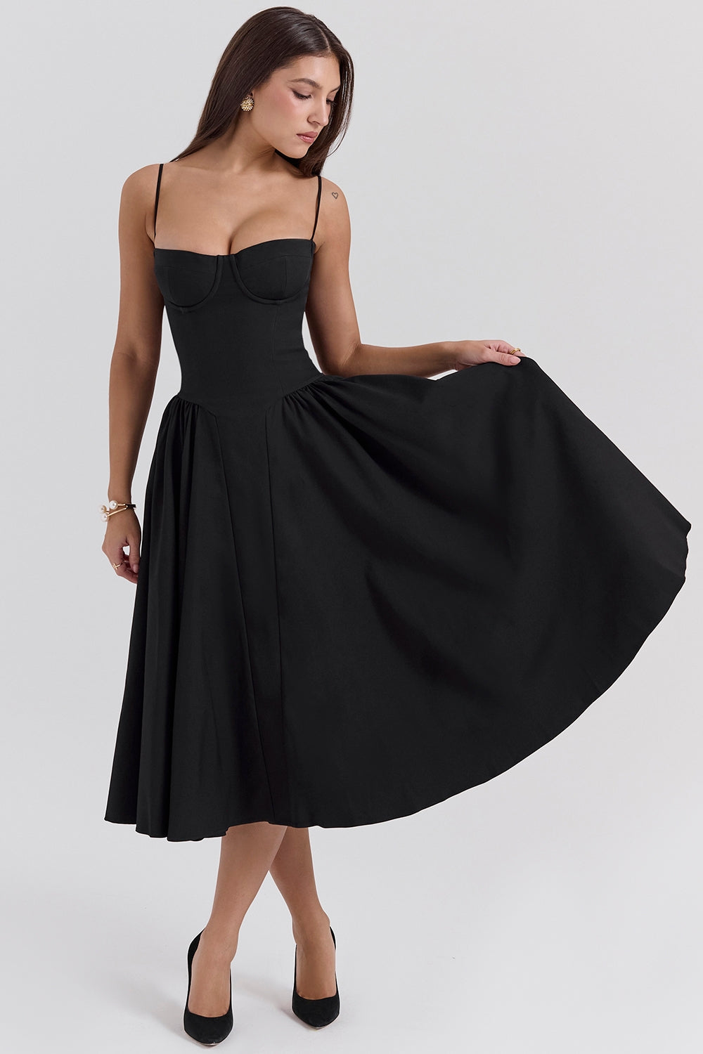 Camellia™ | Women's Corset Midi Dress