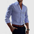 Men's Classic Striped Long Sleeve Shirt – Regular Fit