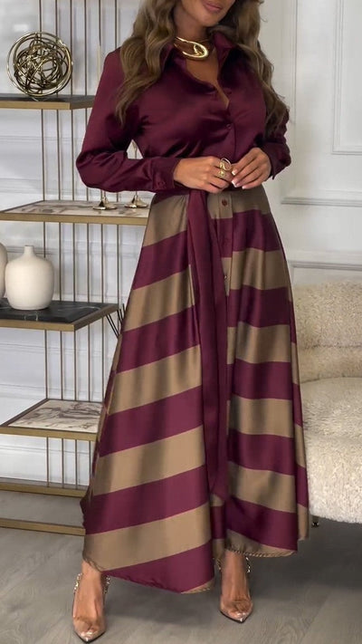 Farrah | Unique V-Neck Long Sleeve Maxi Dress