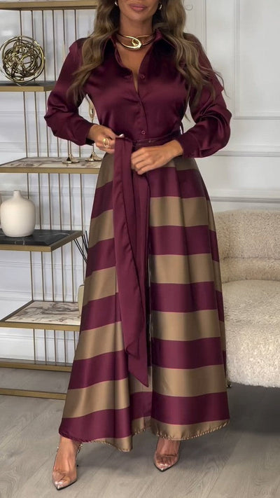 Farrah | Unique V-Neck Long Sleeve Maxi Dress