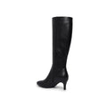 Women's Knee-High Kitten Heel Boots Australia – PU Leather Side Zip