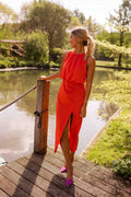 Women's Elegant Midi Dress – A-Line Polyester