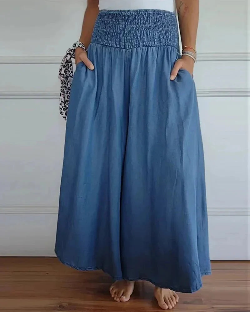 Arleen™  | High Waist, Wide Leg Pants with Pocket