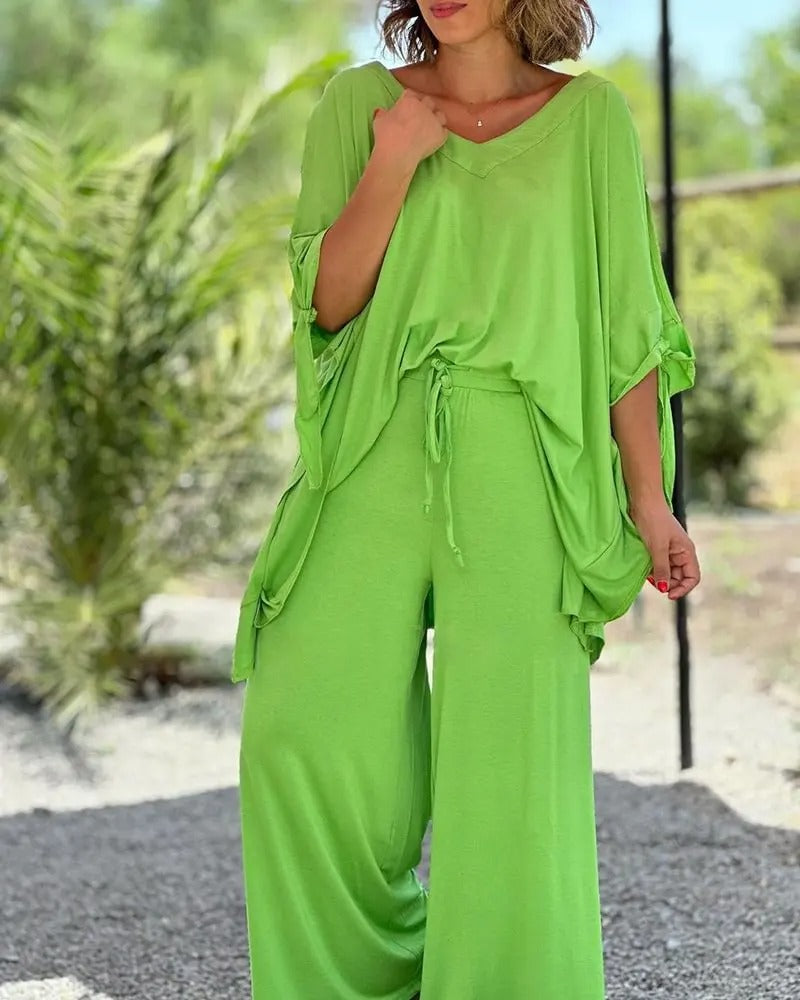 Bella™ | Loose Two-Piece V-Neck Set