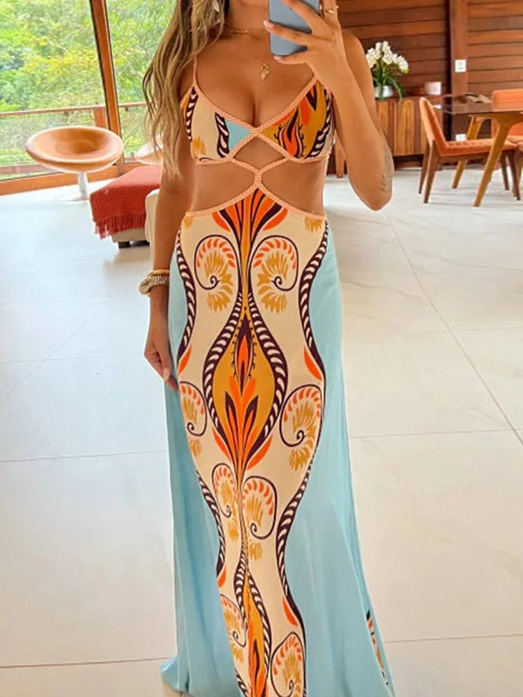 Madelaine™ | Spaghetti Strap Hollow Out Chic Maxi Dress