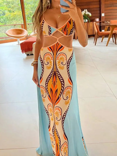 Madelaine™ | Spaghetti Strap Hollow Out Chic Maxi Dress