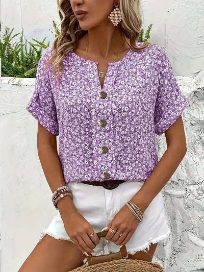 Sarah™ | Elegant Floral Print Shirt for Women