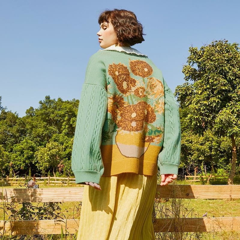 Belinda™ | Van Gogh Sunflower Vintage Knit