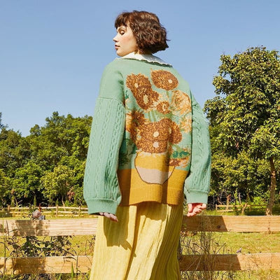 Belinda™ | Van Gogh Sunflower Vintage Knit