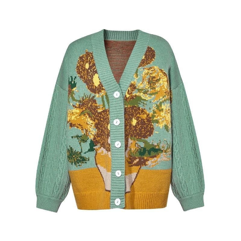 Belinda™ | Van Gogh Sunflower Vintage Knit