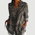 Women's Blouse with Colorful Geometric Design