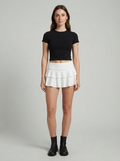 Ruffle Hem Mini Skirt — Pink