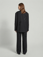Sequin Blazer and Wide-Leg Trouser Set - back view