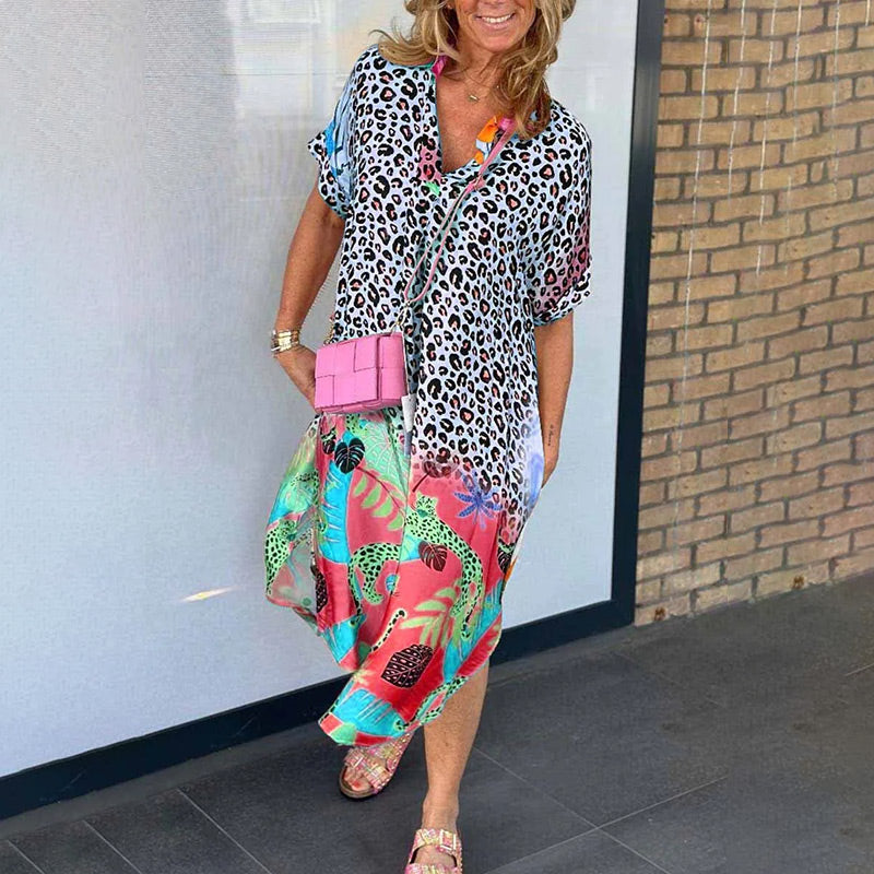 Aurora™ | V-neck breathable printed loose dress