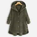 Women's Corduroy Hooded Button-Up Coat – Yara