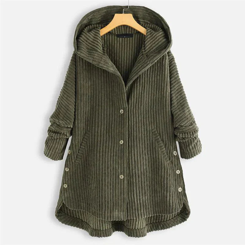Yara | Corduroy Hooded Coat