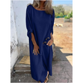 Women's Long Sleeve Loose Robe and Trousers 2-piece Set