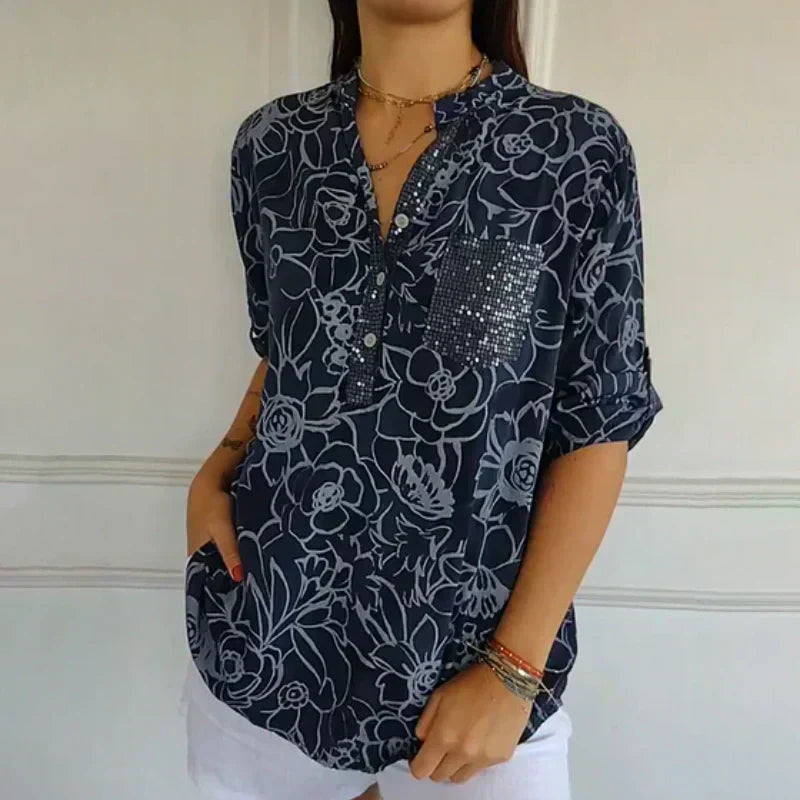 Frankie™ | Floral V-Neck Blouse