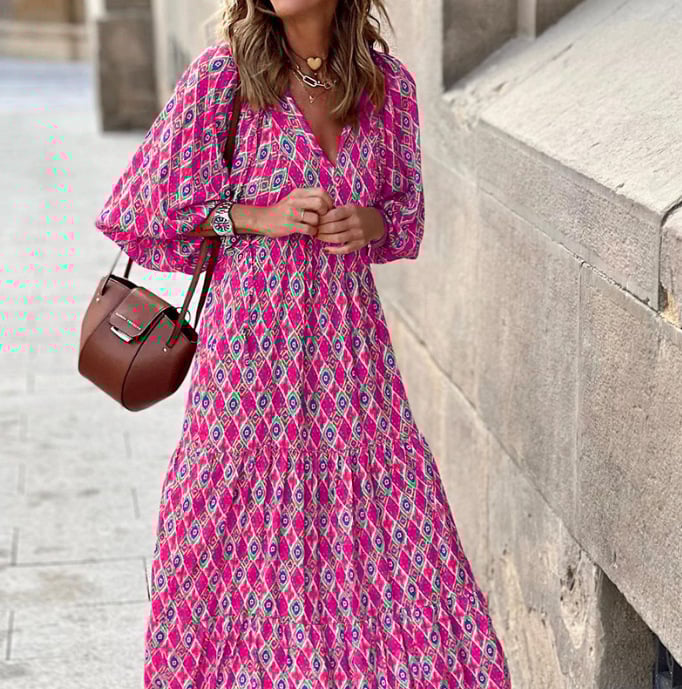 Hilda™ | Boho Puff Sleeve Maxi Dress