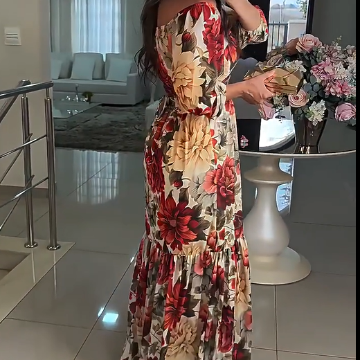 Elisha™ | Boho Floral V-Neck Maxi Dress
