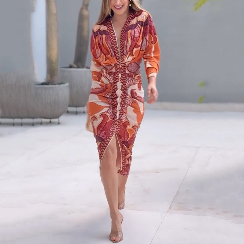 Fiona™ | Elegant V-Neck Bodycon Dress