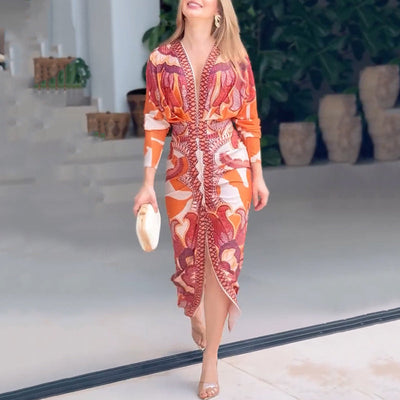 Fiona™ | Elegant V-Neck Bodycon Dress