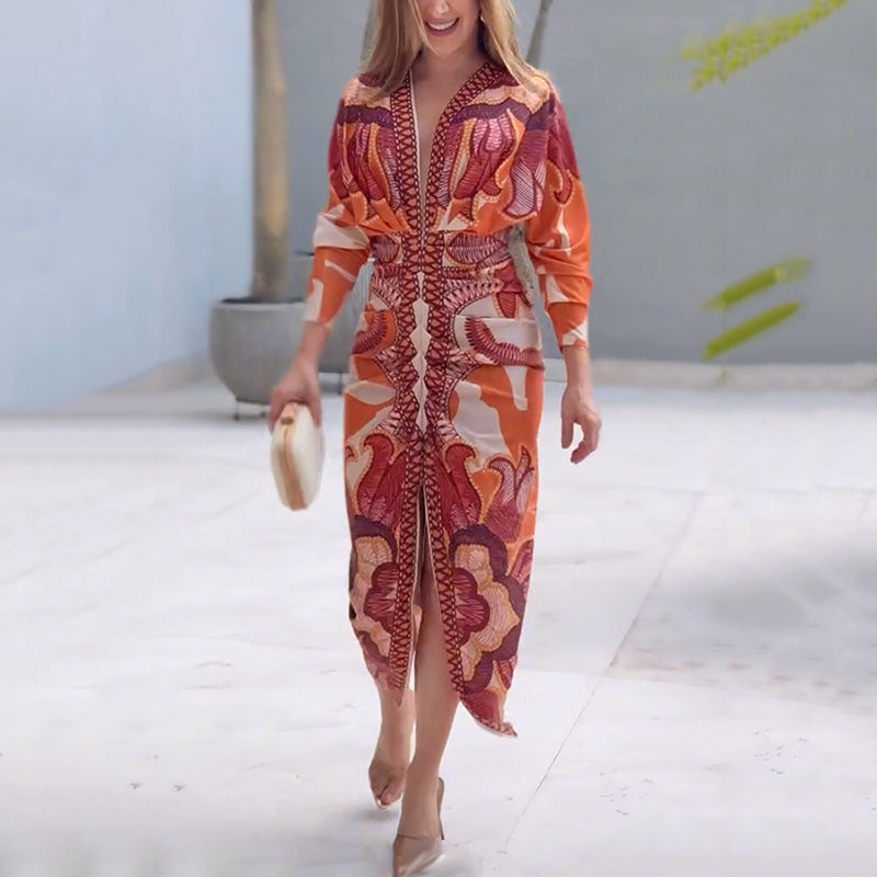 Fiona™ | Elegant V-Neck Bodycon Dress