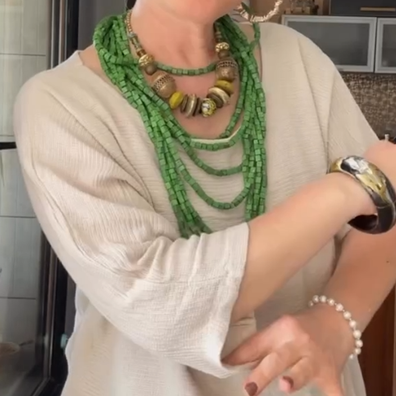 Mabelle™ | Round Neck Blouse and Skirt Two-Piece Set