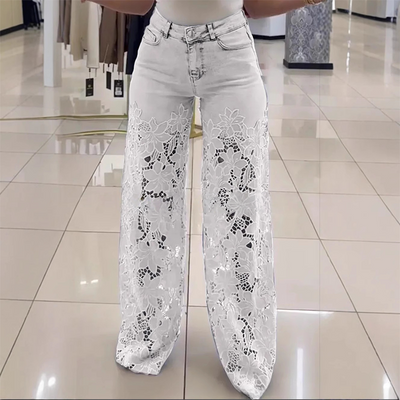 Darla™ | Patchwork Lace Denim Jeans