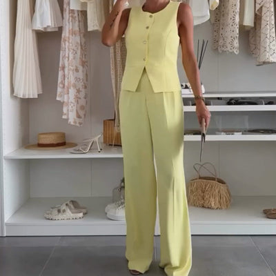 Emilia™ | Women's Sleeveless Top and Long Pants Set