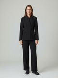 Stand-Collar Jacket and Wide-Leg Trouser Set