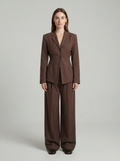 Striped Blazer and Wide-Leg Trouser Set