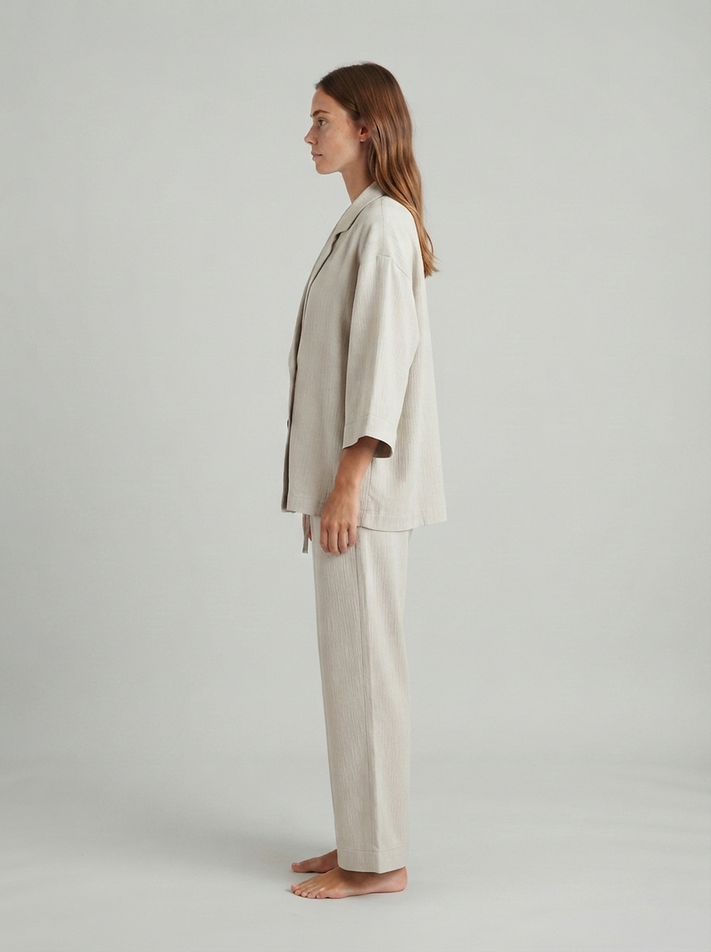 Textured Jacket and Trouser Co-Ord Set - side view