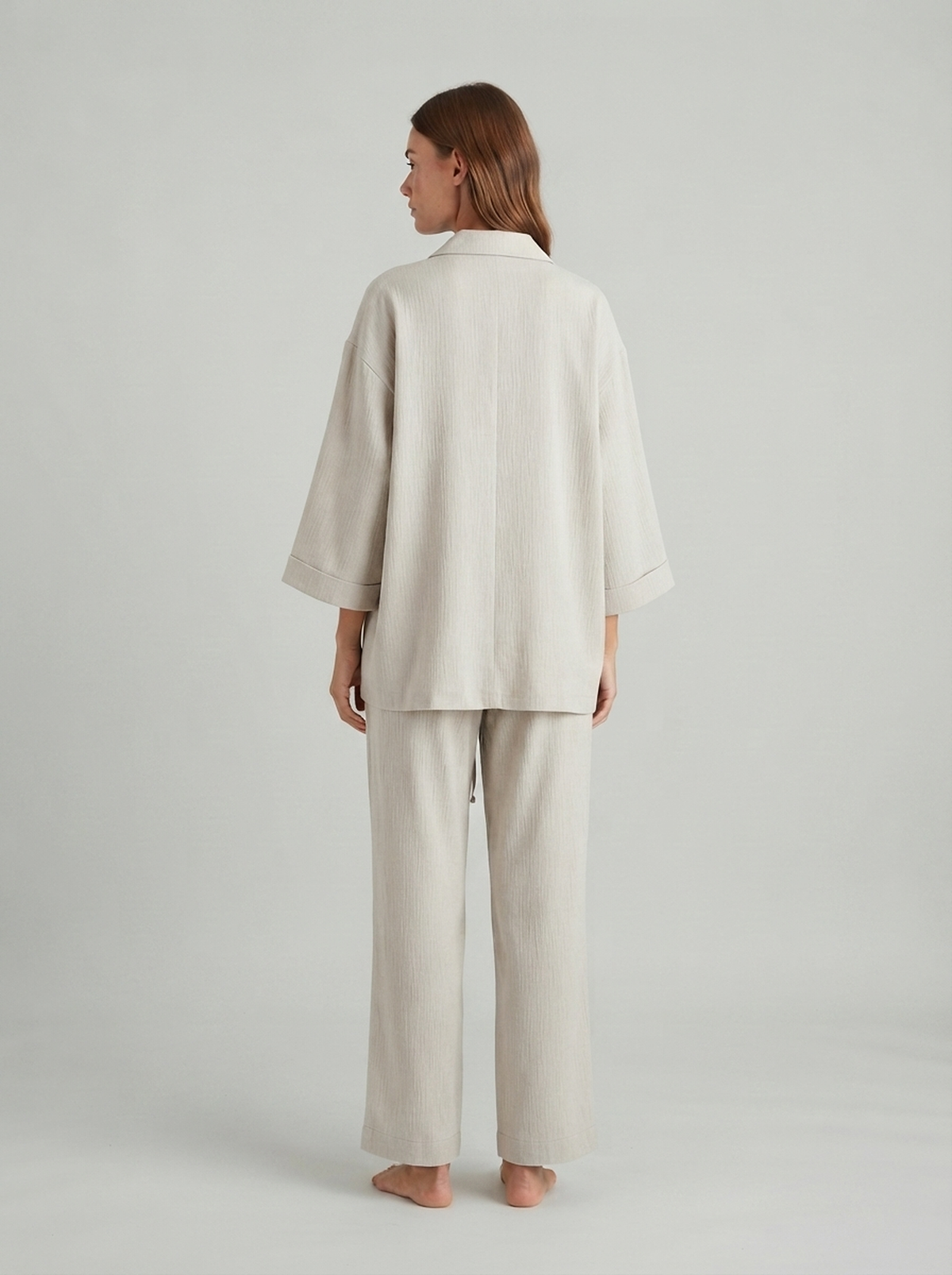 Textured Jacket and Trouser Co-Ord Set - back view