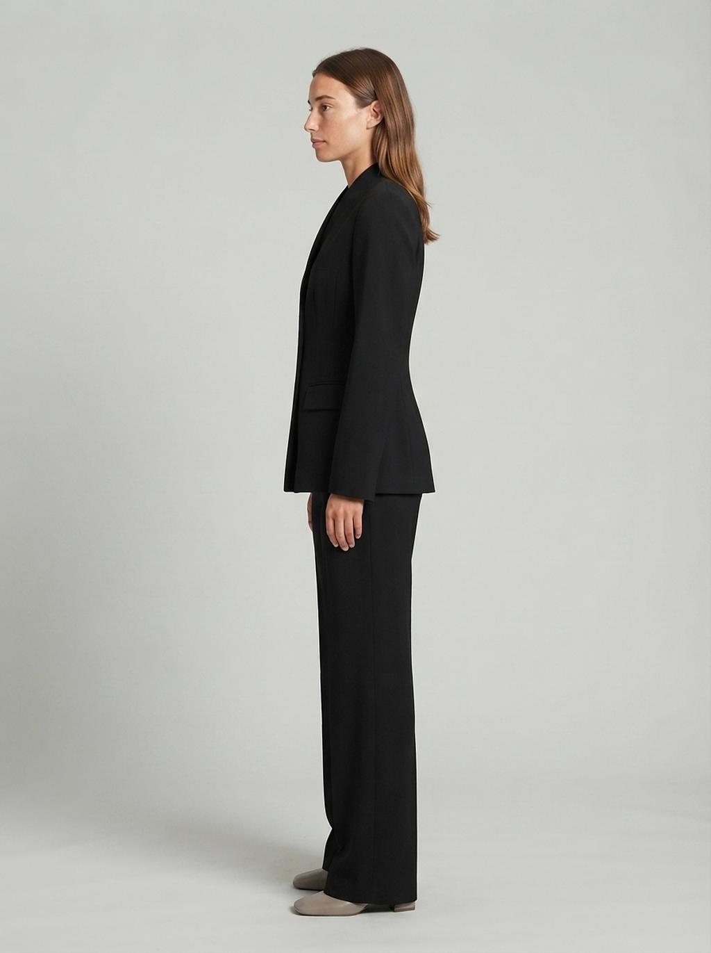 Two-Piece Blazer and Wide-Leg Trouser Set - side view