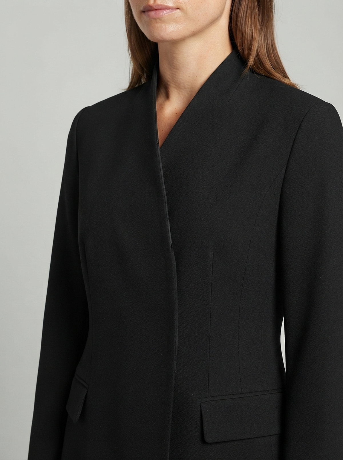 Two-Piece Blazer and Wide-Leg Trouser Set - fabric detail view
