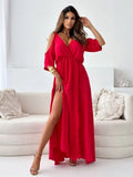 Women's Elegant Maxi Dress – Backless Lace-Up Design