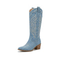 Women's Western Cowboy Boots Australia – Denim & Glitter Knee-High