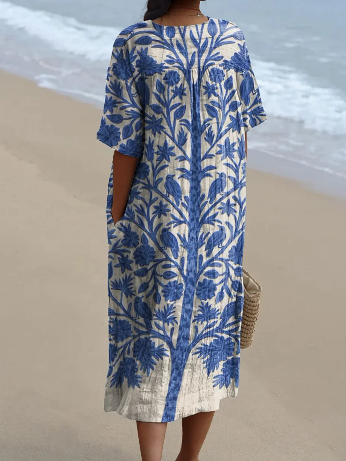 Claribel™ | Embroidered Boho Blue Dress
