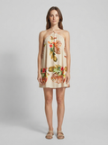 Women's Boho Halter Sundress Australia: Floral Print Summer Dress