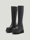 Women's Knee High Wedge Boots: Chunky Lug Sole
